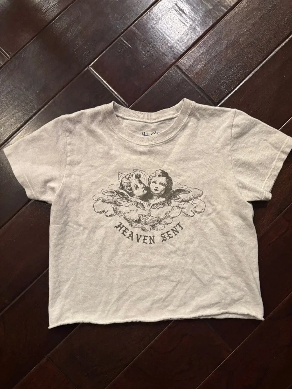 Brandy Melville John Galt Heaven Sent Baby Tee - Size Small/Medium (38) - Picture 1 of 5